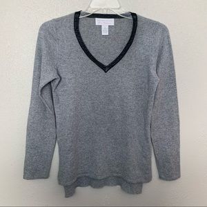 Design History Pure Cashmere Sweater Leather Elbow Patches Womens Size Large